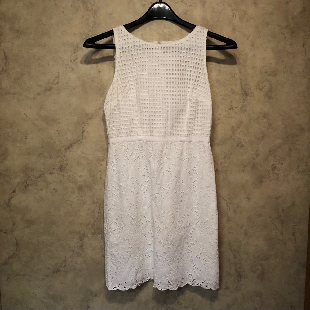 LOFT White Eyelet Sheath Dress